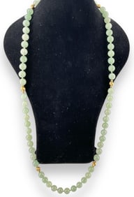 14k Beaded Stone Necklace