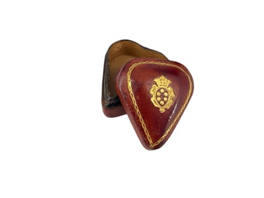 Antique Italian Made Leather Trinket Box