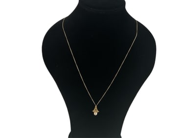 14k y/g Necklace with Cultured Pearl Pendant