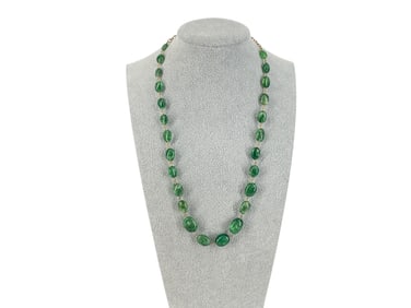 Gold-Filled Necklace with Green Quartz Stone Beads