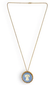 Wedgwood Pendant on a Gold-Filled Chain Necklace