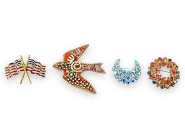 Four Pretty Vintage Fashion Pins