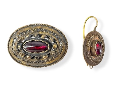 Gold Brooch and Matched Earring (One Missing)