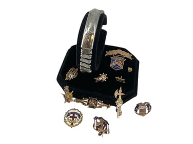 Collection of Eleven Vintage Society Pins & Other