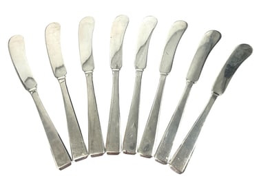 Eight Silver Butter Knives