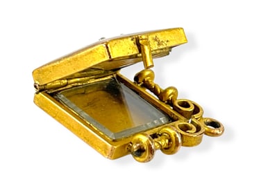 Small Gold-Filled Antique Locket w/Rose-Cut Diamonds