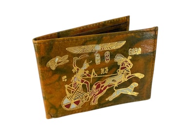 Embossed Camel Leather Wallet