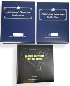 State Stamps and Quarters in Albums