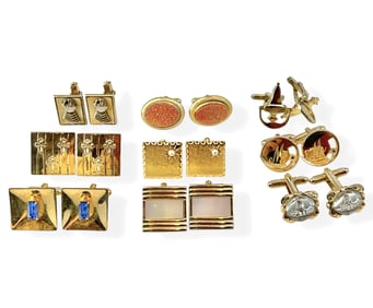 Nine Pair of Decorative & Whimsical Vintage Cufflinks