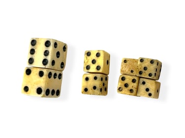Eight Pieces of Vintage Bone or Ivory Dice **See Ivory Selling Parameters Below Please**