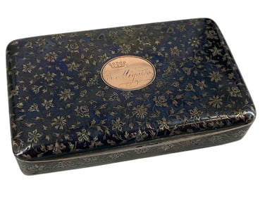 Decorative Antique Metal Snuff Box