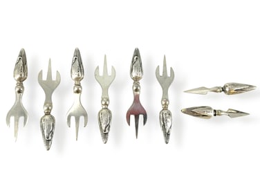 Darling Corn-on-the-Cob Forks & Spears in Silver