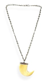 Interesting Silver Necklace w/Ivory or Bone Pendant **Please See Ivory Selling Parameters Below**