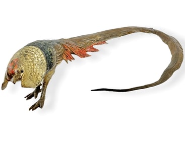 Cold Painted Viennese Bronze Pheasant/Grouse-Type Bird Sculpture