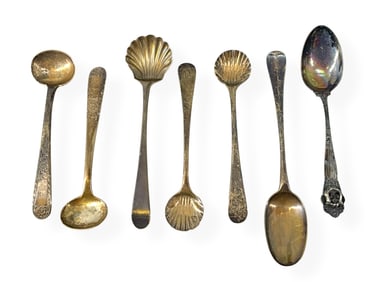 Seven Early Vintage Silver Spoons