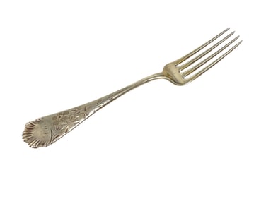 Early American Antique Sterling Fork Engraved "Helen"