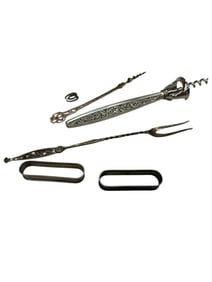 Older Silver Napkin Rings, Vintage Sterling Butter Pick, Pickle Fork and More