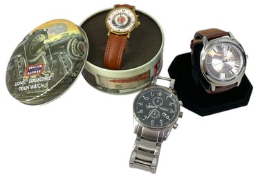 Lionel Collectible Train Watch in Box, Men's Fossil Chronograph Watch and Swiss Sports Quartz Watch