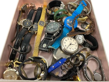 Multitude of Watches and Parts (Including a Westclox Scotty Pocket Watch) - Some for Repair -