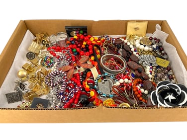 Large Lot w/Cufflinks, Faux Pearl Strand, Beaded Necklaces, Cuff Watch, Earrings Stamped "Beau