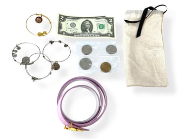 Designer Style Belt, $2.00 bill & Additional Accessories