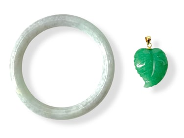 Jade Pendant and Bangle Bracelet