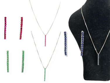 Three Sterling Silver and Stones Jewelry Sets