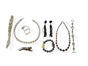 Tiger Brooch, Tigers Eye Necklace, Obsidian Bracelet and More