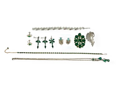 Vintage Jewelry in Shades of Green