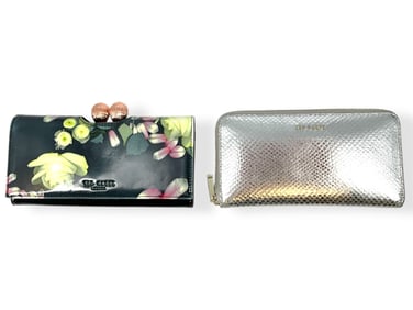 Two TED BAKER Wallets Including Floral Patent Leather