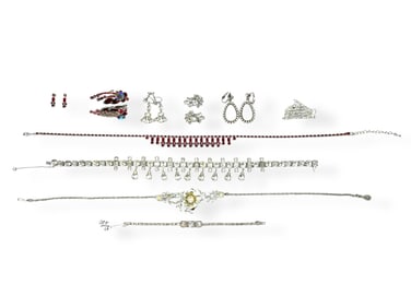 Striking Rhinestone Collar Necklace, Other Rhinestone Pieces