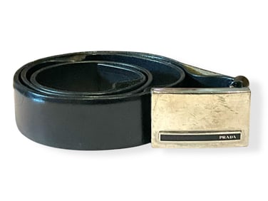 Prada Leather Belt & Buckle With Dust Bag