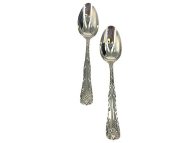 (2) Sterling Silver Tiffany & Company Wave Edge Sterling Tablespoons