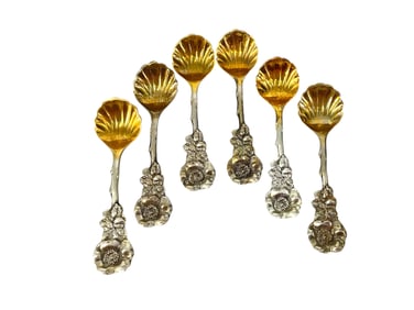 Set of Six Darling Salt Spoons in Sterling