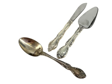Grand Regency Butter Spreader, Gorham Sterling Server and Gorham Silver Spoon