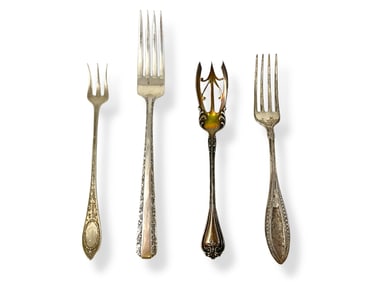 "Adam" by Whiting Antique Pickle Fork, Antique/Vintage Sterling Fork, Silver Fork Dated 1889 and