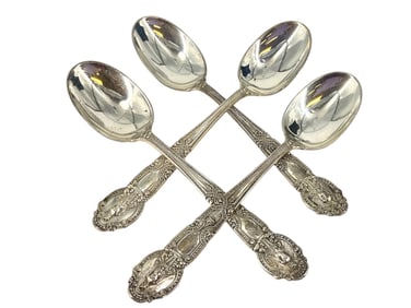(4) Sterling Silver Tiffany & Company Renaissance Serving Spoons