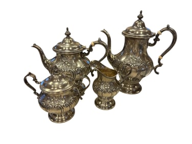 Gorham Chantilly Duchess 4 Piece Sterling Silver Coffee / Tea Service Set