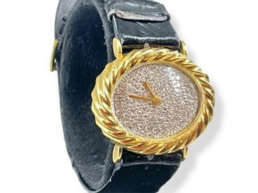 Vintage Bueche-Girod Ladies' Wrist Watch with Gold Case and Diamonds Dial