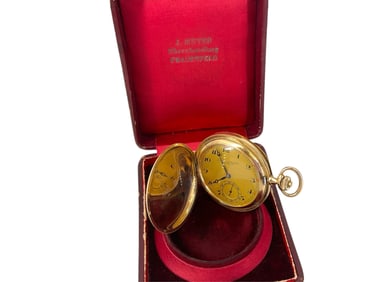 IWC Schaffhausen Pocket Watch with 14kt Yellow Gold Case - in Antique Pocket Watch Box
