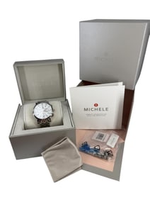 Michele Ladies' Chronometer Wrist Watch with Diamonds Dial - Full Set In Box