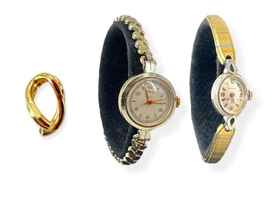 Vintage ìOrisî Brand Running Wristwatch and Vintage Ladiesí Bulova Watch