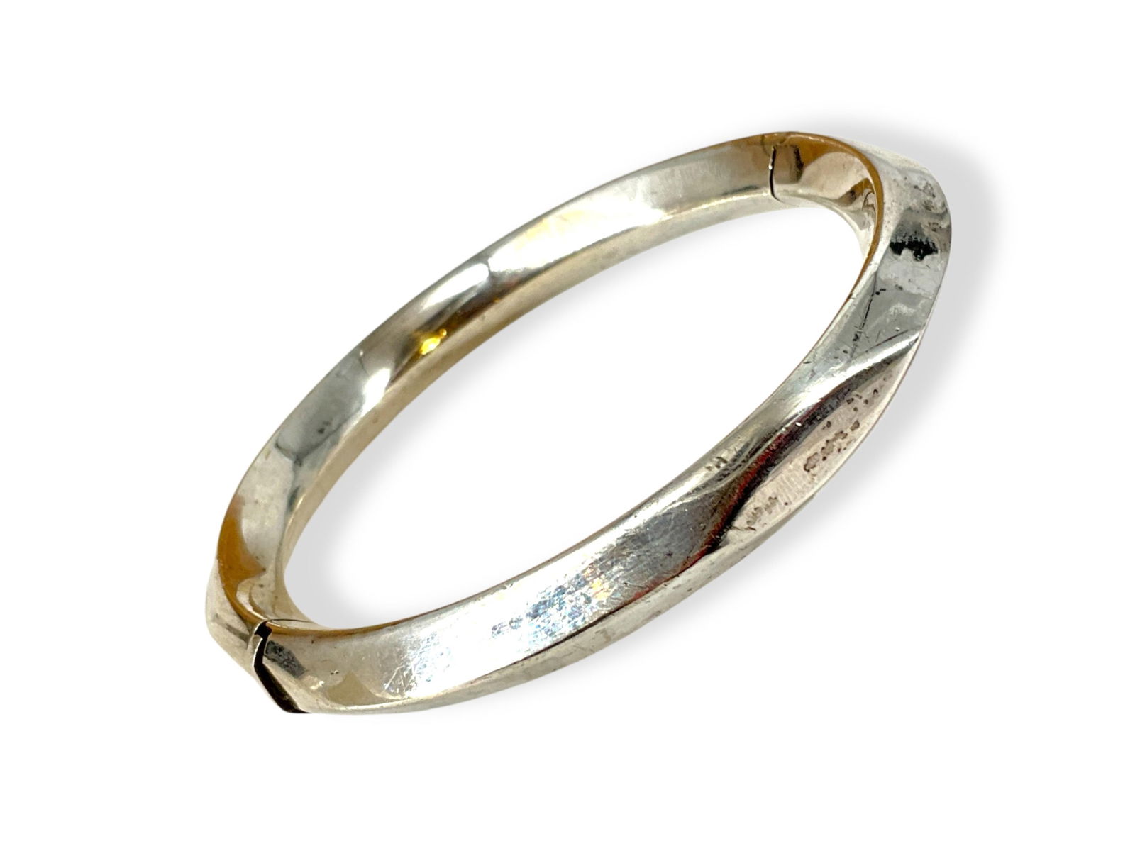 Hinged Bangle Bracelet in Silver (1 of 6)