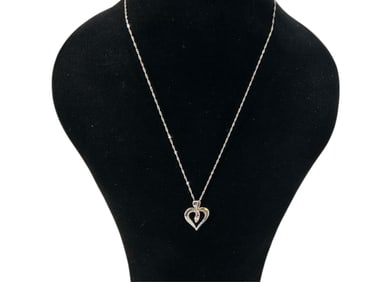 10kt White Gold Necklace with Gold and Diamond Pendant