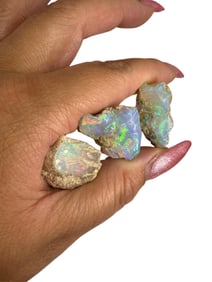 (3) Striking Loose Raw Uncut Opals