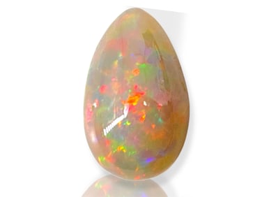 Pear-Shaped Opal Cabochon w/Red Pinfire