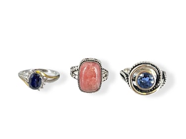 Three Sterling Silver Rings
