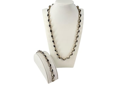 Sterling Silver and Onyx Demi-Parure
