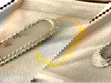 Beautiful Vintage Moss Agate Pin In Gold Frame