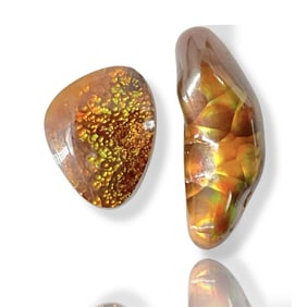 Two ** RARE ** Stunning New Mexican Fire Agate Stones